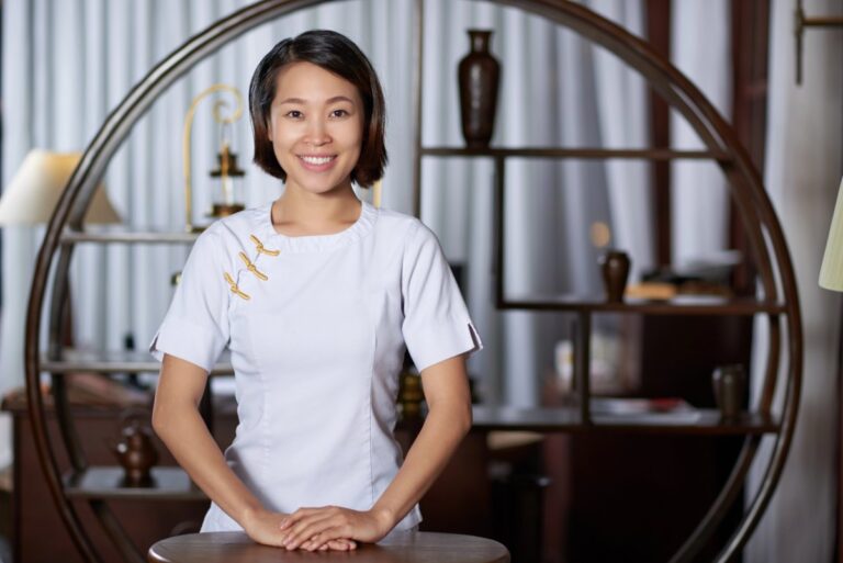 restaurant hostess in workplace
